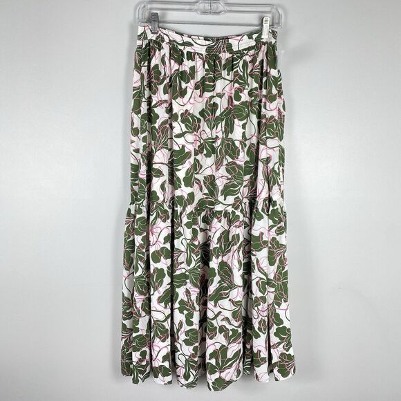 Parker Midi Floral Tier Skirt Spring Woman’s Sz 6 Beachy Cruise Feminine New - Picture 2 of 9